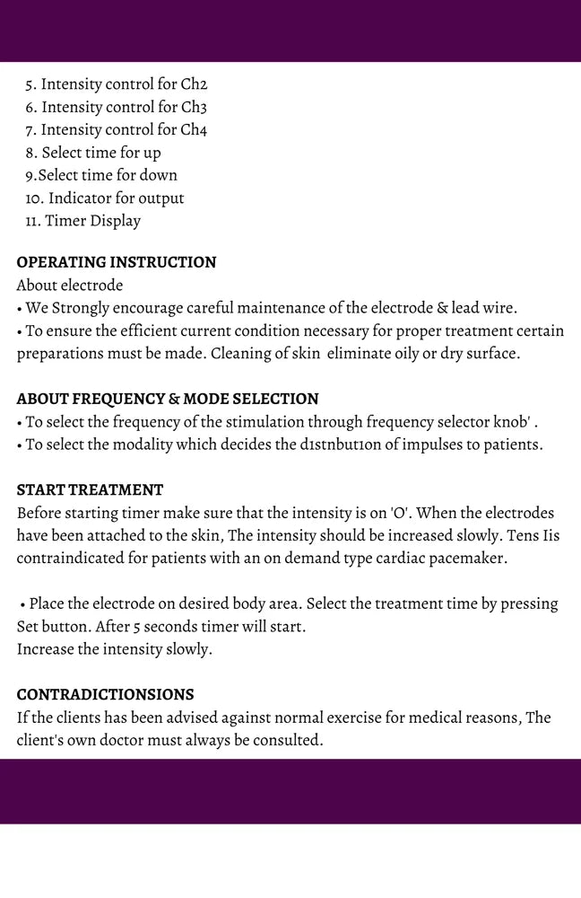 Mild Steel Pain relief Four Channel Tens, Automatic